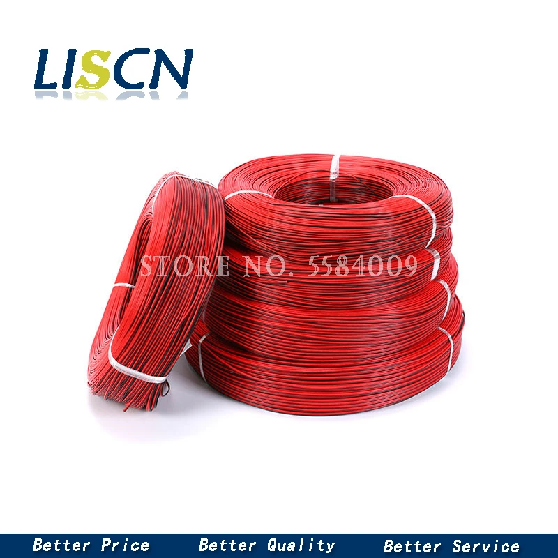 10 Meters 18/20/22/24/26 Gauge AWG Electrical Wire Tinned Copper Insulated PVC Extension LED Strip Cable Red Black