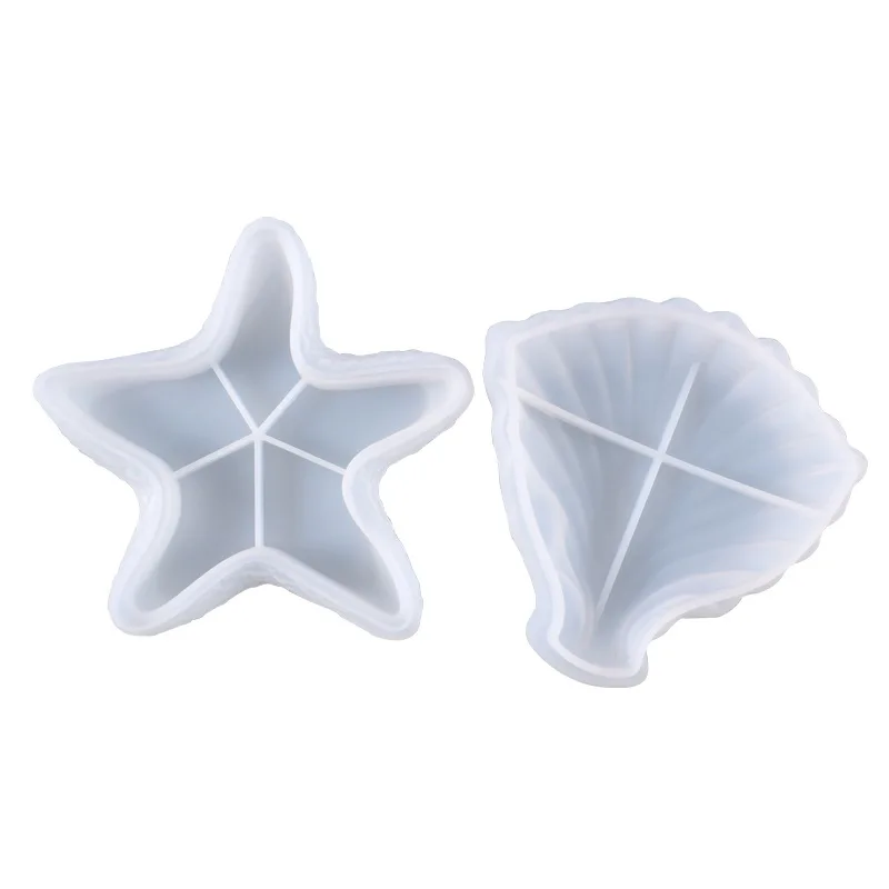 New Mirror Crystal Silicone Leaf Starfish Dish Mold Fruit Table Containing Box DIY Epoxy UV Resin Craft Art Mould