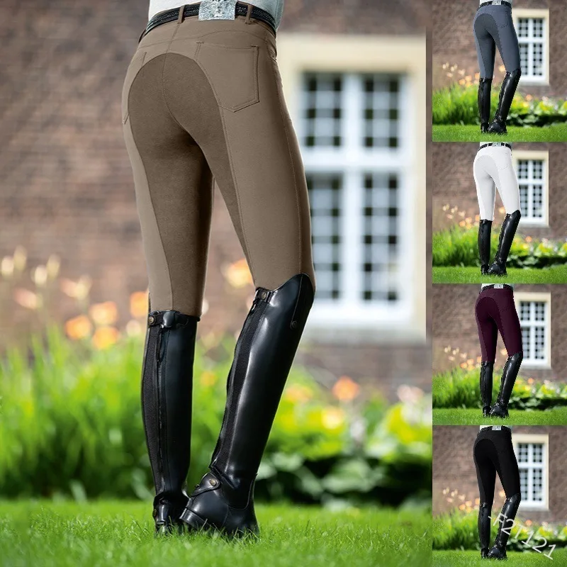 Women Fashion High Waist Elastic Equestrian Pants Horse Racing Skinny Trousers Womens Horse Riding Camping Running Climbing pant