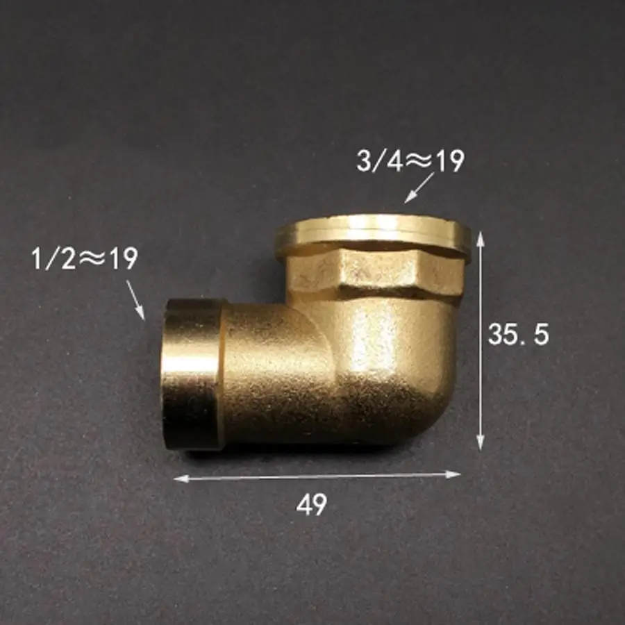 

Brass 90 Degree Elbow DN15 1/2" BSP Female to 3/4" BSP Female Reducer Pipe Fitting Adapter Coupling Connector