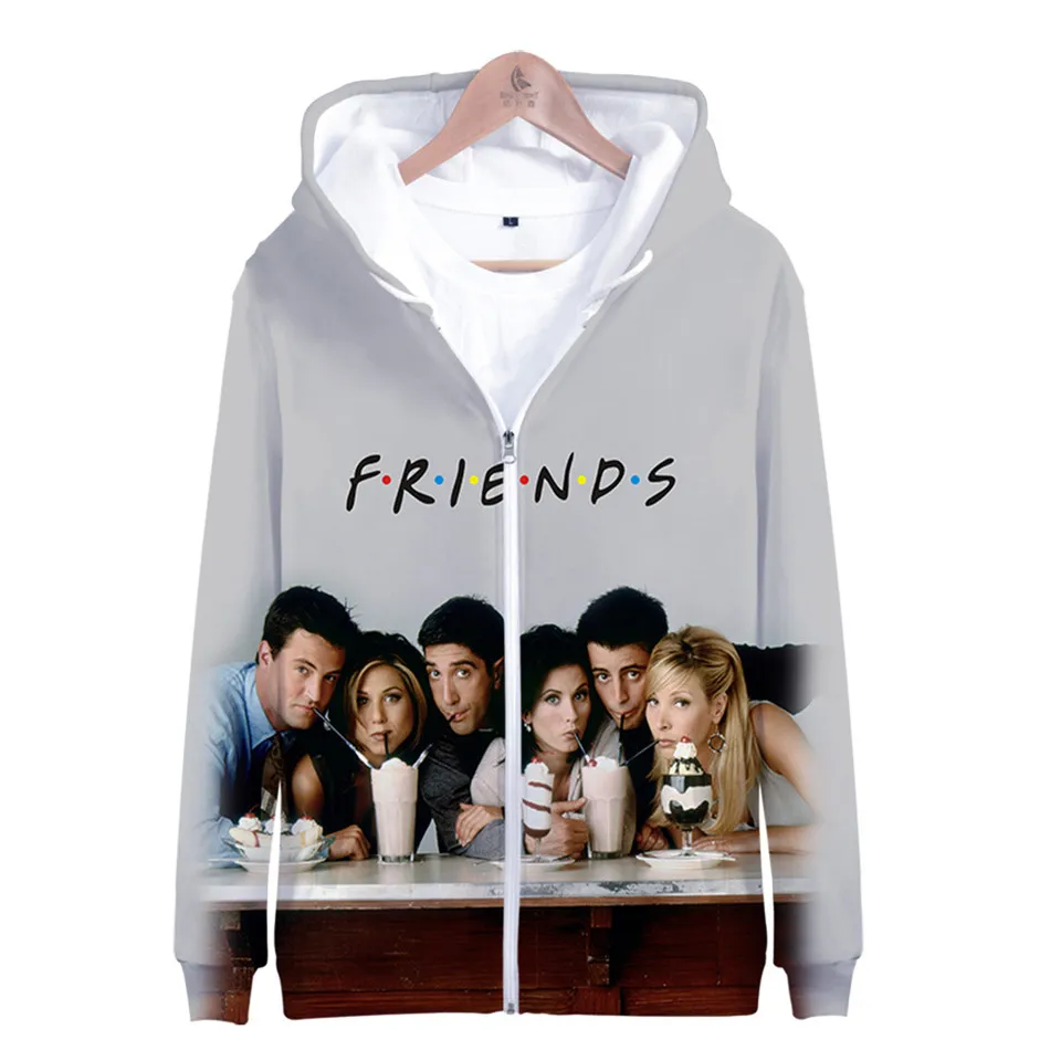 FRIENDS 3D Printed Hoodies Women/Men TV Show I\'ll Be There for You Hoodie Sweatshirt Fashion Fleece Warm Jacket Coat 4XL Clothes