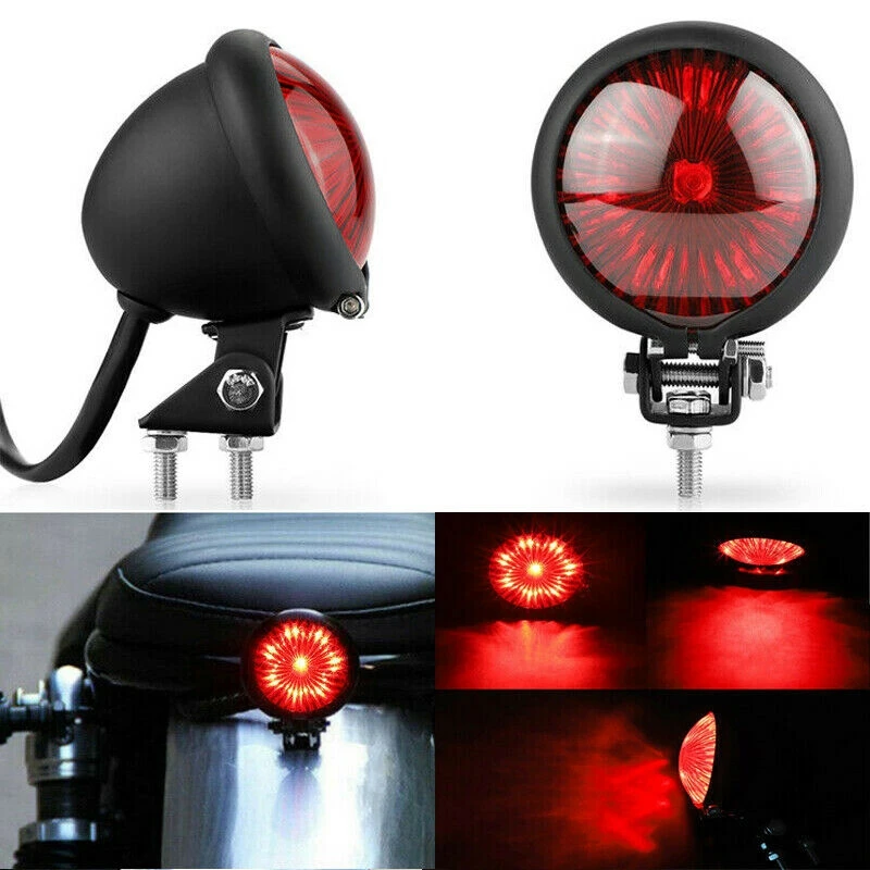 Motorcycle Tail Light LED Rear Brake Lamp for Cruiser Cafe Racer Bobber Chooper