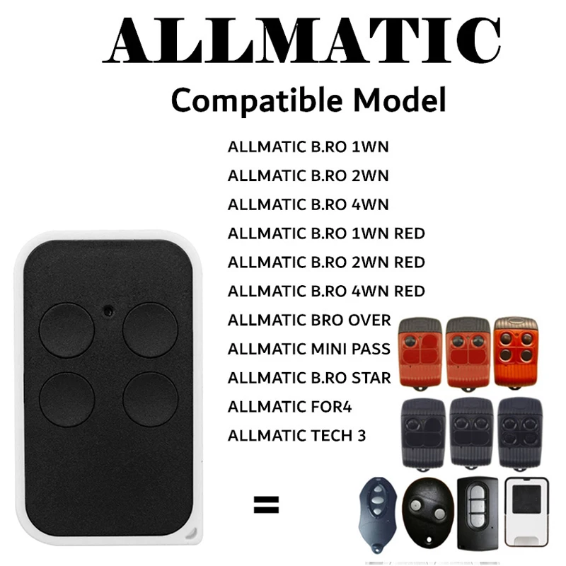 For ALLMATIC B.RO 1WN 2WN 4WN RED ALLMATIC BRO OVER MINI PASS Garage Remote Control Duplicator ALLMATIC B.RO STAR  FOR4 Clone