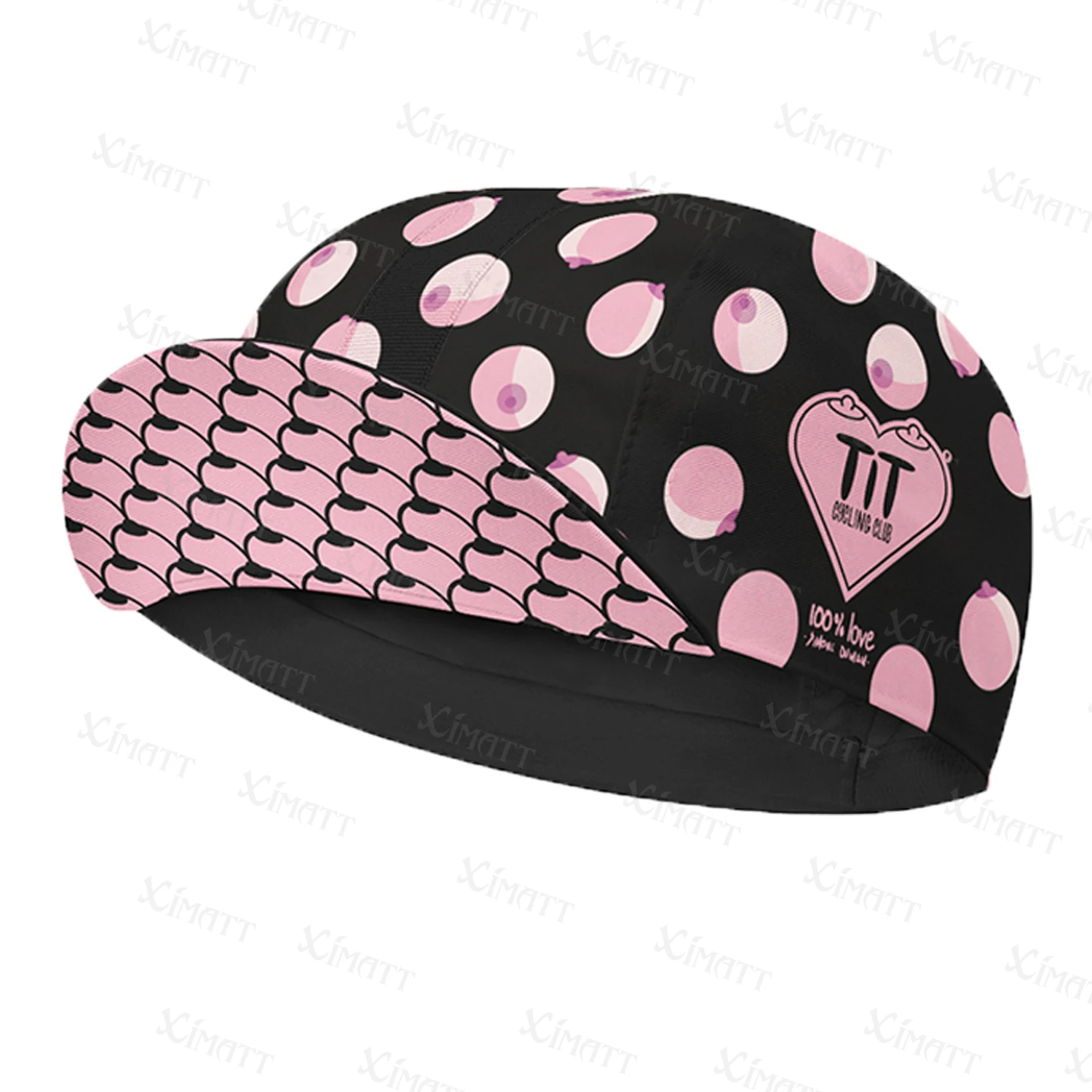 XIMATT New Pink Love Chest  Classic Printing Cycling Cap Quick Drying Men And Women Wear Mtb Motos Road Bicycle Sports Hat 2021