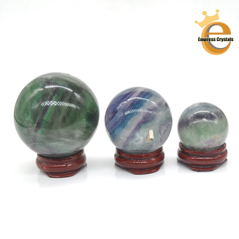 30/40/50mm Natural Fluorite Stone Sphere Crystal Quartz  Jasper Ball Healing Gemstone home decoration Globe Chakra