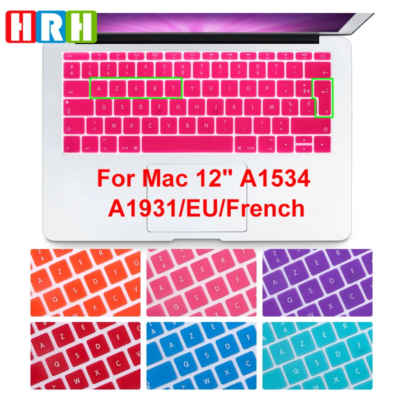 Azerty französisch silikon tastatur abdeckung eu layout für macbook new pro 13 \