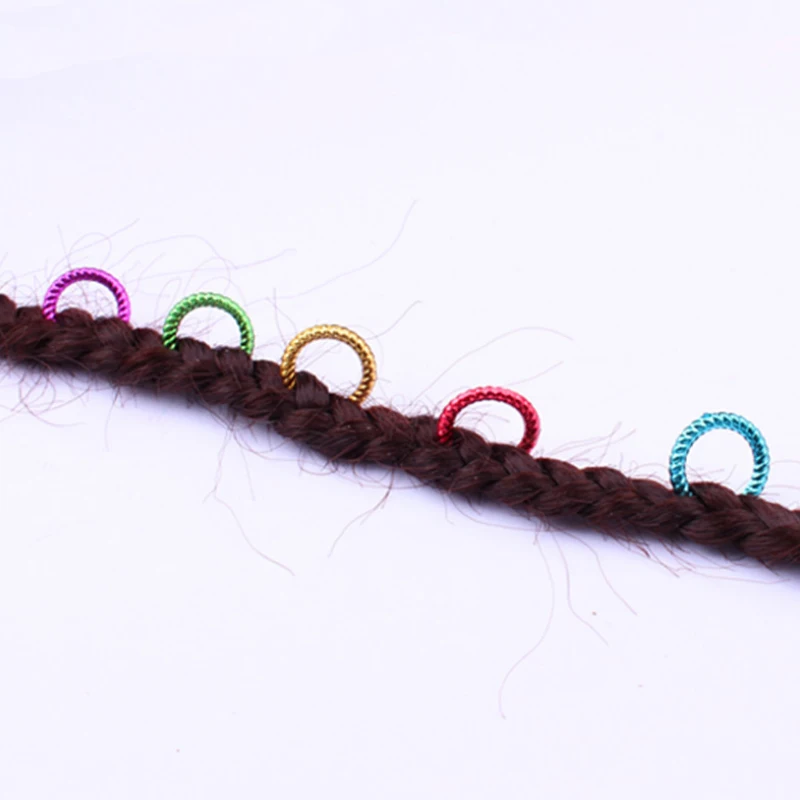 5/50/100PCS African Hair Braid Dreadlock Beads Cuffs Clips Braid Spiral Braid Hair Extension For Accessories Hair Ring Mixing