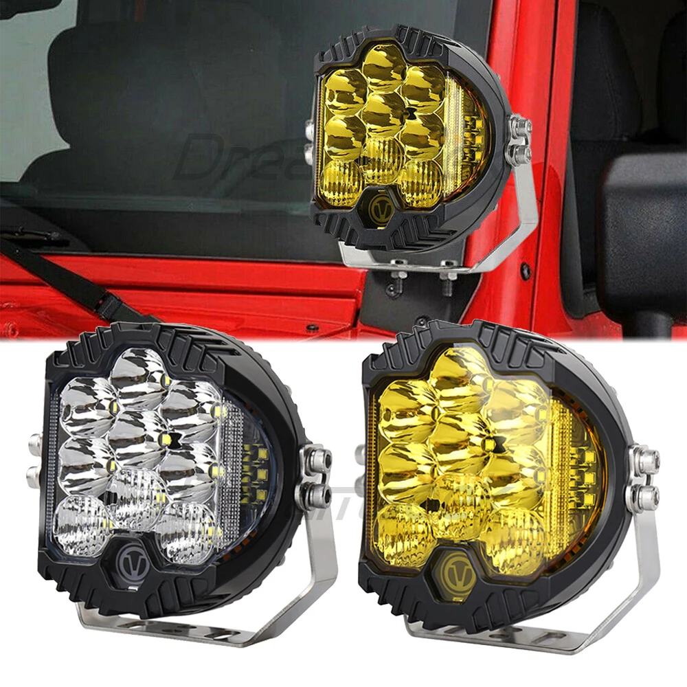 5 Inch 50W LED Work Light Pods Spot Flood Combo Fog Lamp Off-Road Driving Car Round Headlight White / Yellow Light