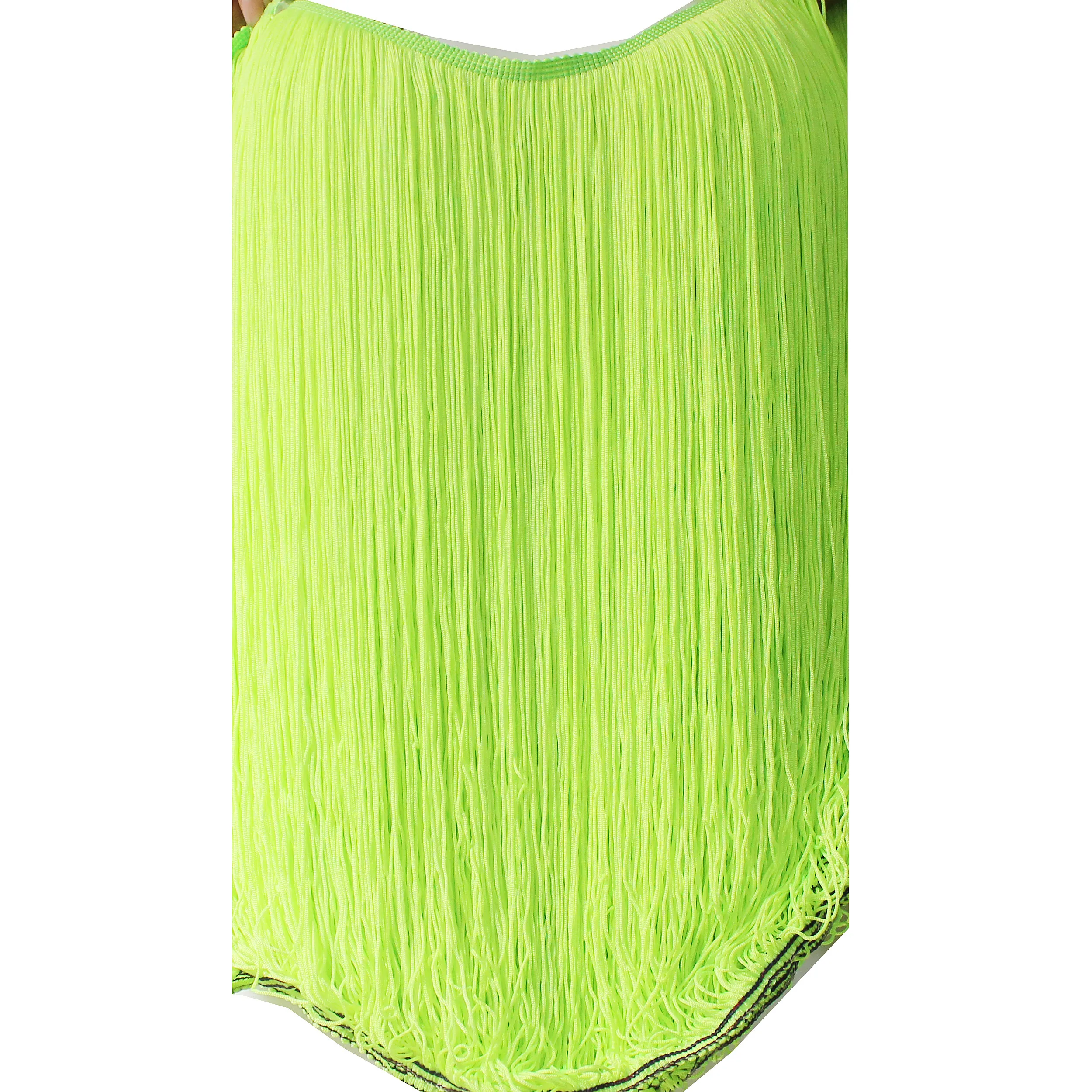 1 Yard Long Fringe Tassel Diy Performance Dance Trims Latin Dress Trimming Lace Double Banded Soft Shiny Macrame 40cm