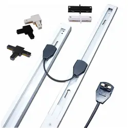 Cable de extensión de alimentación para pista de 2 cables, Conector de línea I L T para conexión de pista, base de pista blanca y negra para iluminación de pista