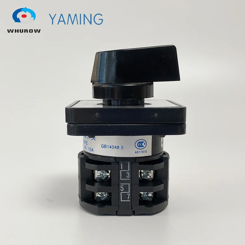 Yaming Electric LW8-10/2 ON-OFF-ON Changeover Rotary Cam Switch 660V 10A 2 Poles 3 Position 8 Terminals Silver Contact