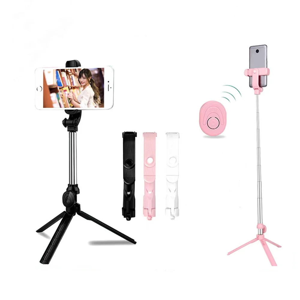 Palo de selfie inalámbrico compatible con Bluetooth, mini trípode plegable con luz de relleno, obturador, control remoto para iphone y Android