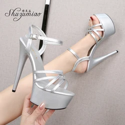 Shoes Women Stiletto sandals Striptease Walking Show Sandals Model high-heeled Shoes Sandals Platform Wedding Shoes Female New