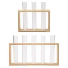 Glass Vase with Wooden Frame for Bonsai #2