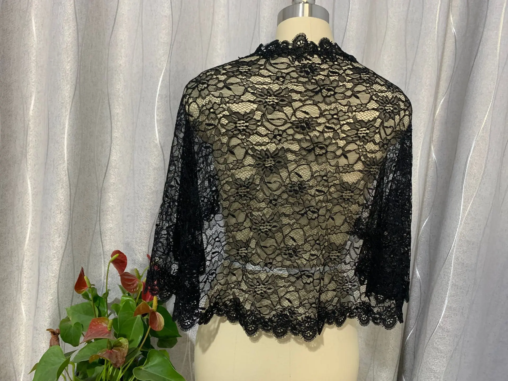 Black Women Wedding shawls Lace Wrap Shawl Prom Bolero Shrug Bridal Cape Shawl