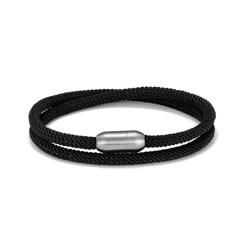 MKENDN-pulsera de supervivencia para hombre y mujer, brazalete de cuerda de emergencia para acampar al aire libre, hebilla deportiva con imán de acero inoxidable