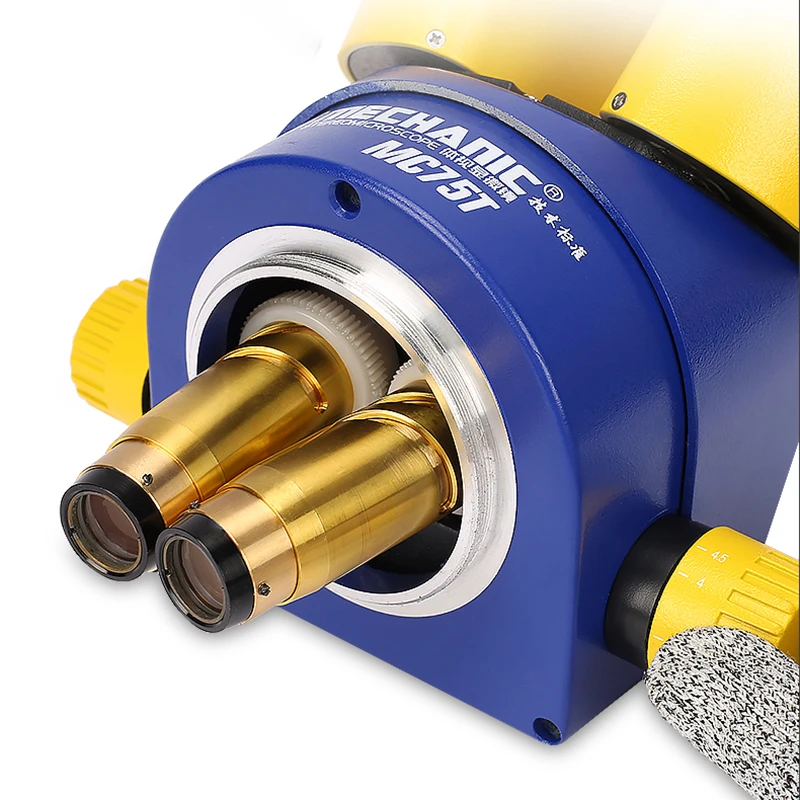 Тринокулярный стереомикроскоп MECHANIC MC75T-B1 0,7-4.5X с непрерывным увеличением, печатная плата, инспекционная платформа для ремонта