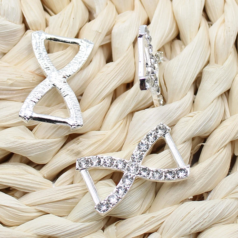 Shiny alloy rhinestone buckle 10pcs 17*26mm H-shaped gift decoration ribbon underwear connection buckle DIY jewelry accessories