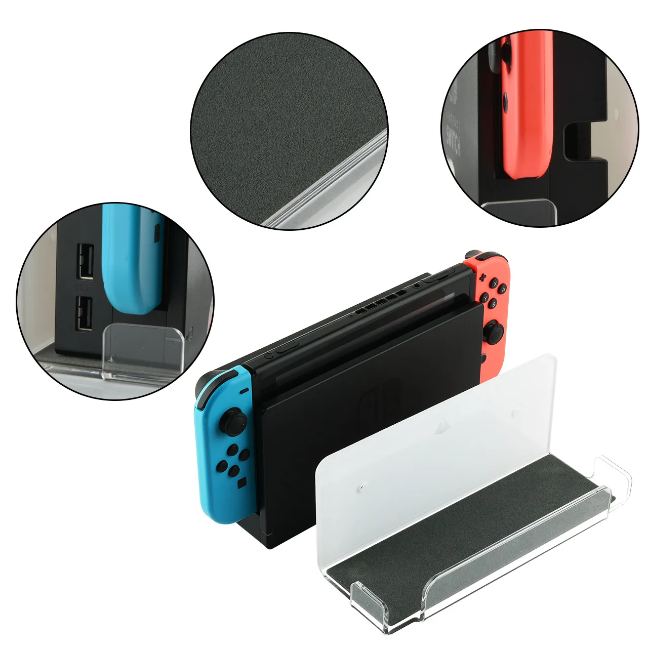 Dành Cho Máy Nintendo Switch NS Tay Cầm Treo Tường Giá Đỡ Dock Kệ Trưng Bày Bảo Quản Đứng Cho Nintendoswitch Cường Lực Bảo Vệ Màn Hình