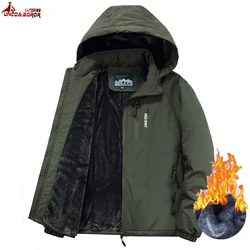 Men's Winter Thick Warm Fleece Army Military Jacket Hooded Streetwear Casual Cotton-Padded Parkas Coats Men jaqueta masculina
