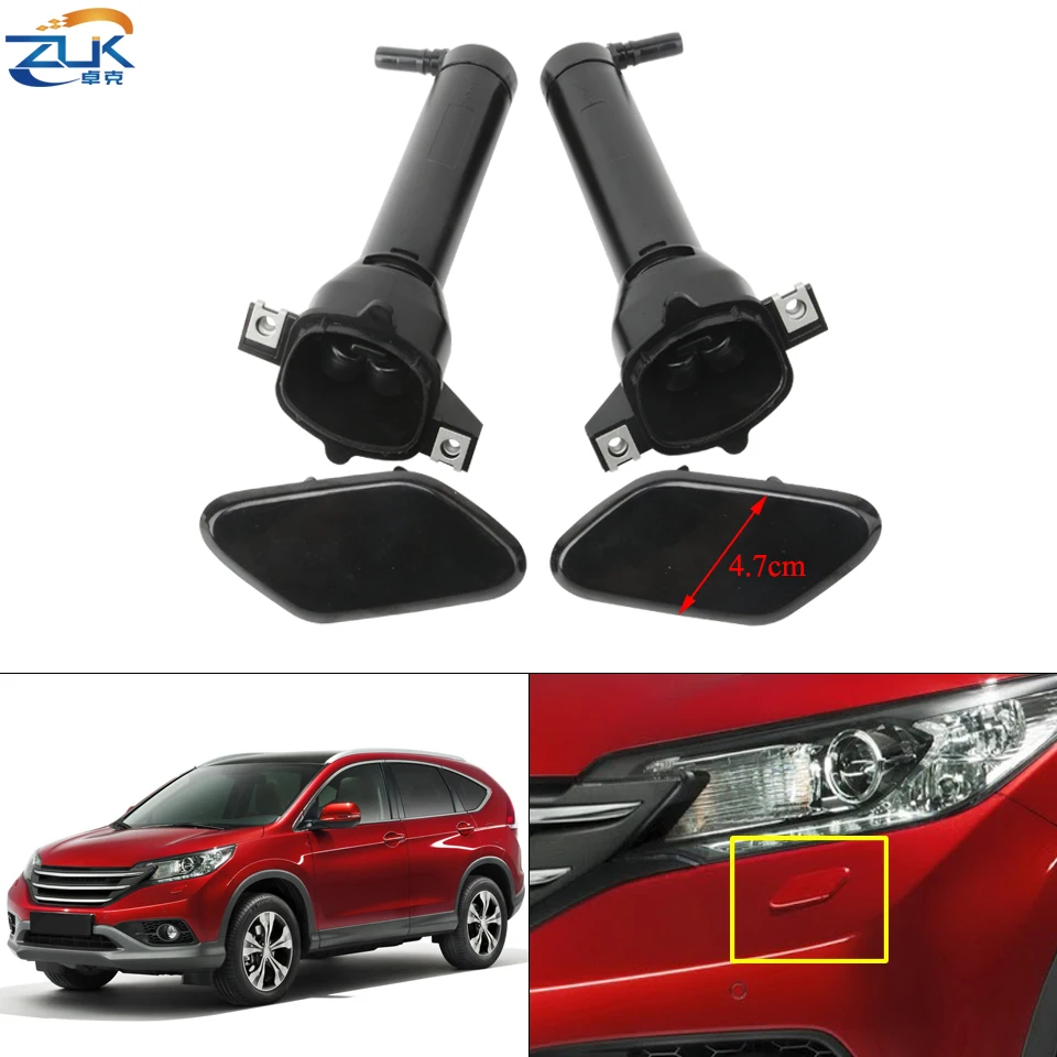 ZUK Front Bumper Headlight Washer Nozzle Actuator Pump For HONDA CR-V CRV Euro 2012-2017 Headlamp Water Spray Jet Cover Cap Lid