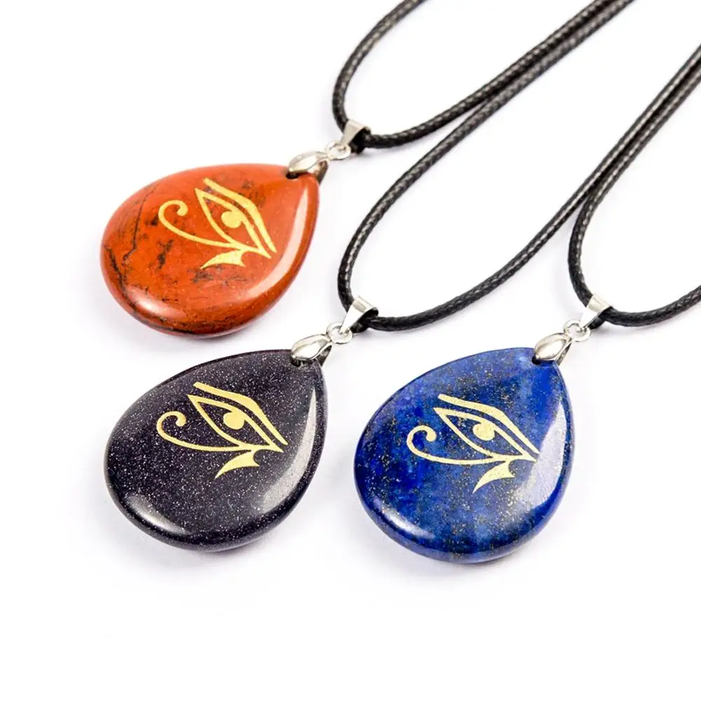 

Ancient Egyptian Jewelry Eye of Horus Pendant Necklace Men and Women NaturalCrystal Lapis Lazuli