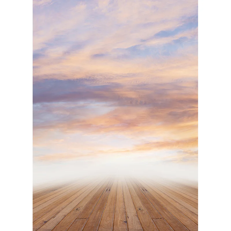 ZHISUXI alat peraga Studio, latar belakang foto awan langit LATAR BELAKANG lantai kayu pemandangan alam tepi pantai musim panas 210309TFX-04