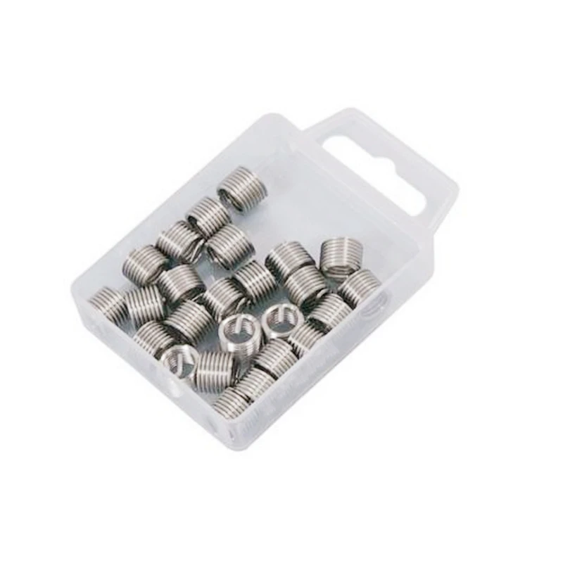 M6 X 1.0 25PCS Stainless Steel Thread Repair Helical Coil Wire Inserts Set For Car Motorcycle AT2059B1