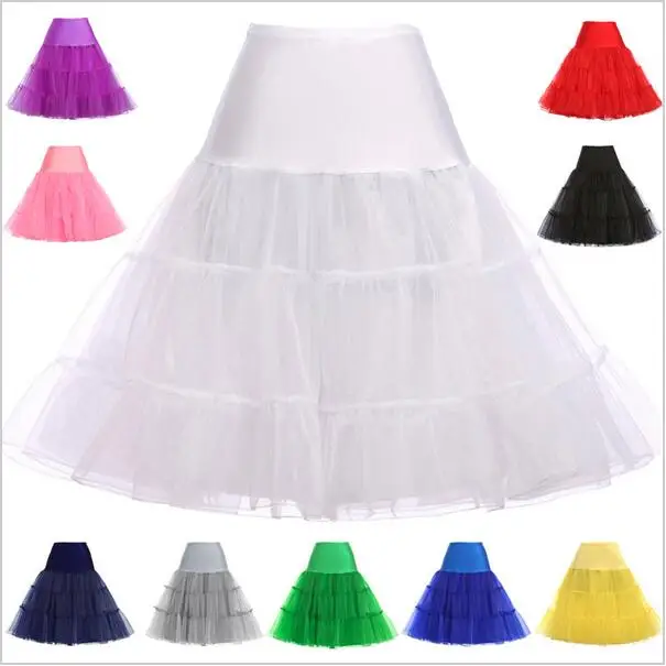 Rok Dalaman Wanita Halloween Organza Pendek Lebar Vintage Crinoline untuk Pernikahan Cosplay Malam Rok Dalam Rockabilly Tutu