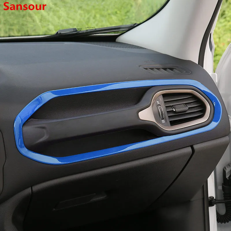 ABS Car Copilot Seat Handle Cover Trim Strip Sticker Dashboard Panel Gripper Decor For Jeep Renegade 2016-2018 Accessories