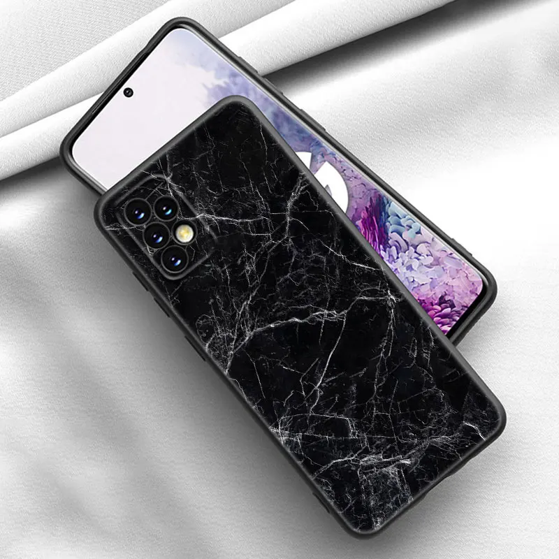 Black and White Marble Case For Samsung Galaxy A12 A22 A21S A02S A31 A32 A50 A51 A70 A71 A72 A11 A10S A20S A30S A52 S 5G Cover