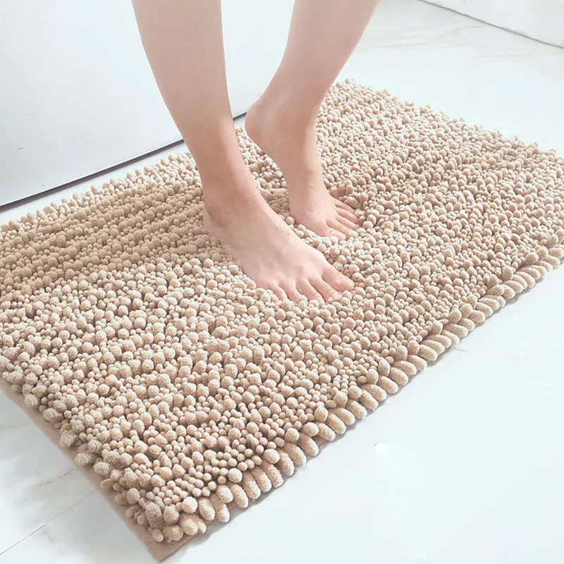 

Thicken Chenille Bath Mat Microfiber Non Slip Bathroom Rugs Water Absorb Mat in Bathroom Floor Mat Doormat Tapis Salle de Bain