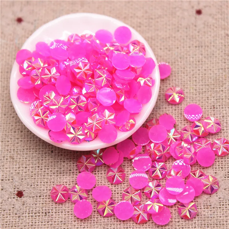 5mm 2000pcs/pack Shiny AB Resin Jelly Rhinestone Flower Surface Flatback Cabochons Decoration for Phones Bags Shoes Nails DIY