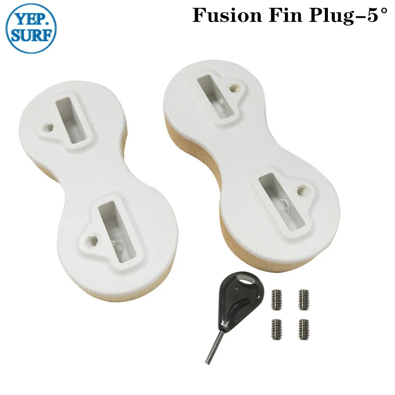 

Surf Fins Plug, White Plastic Fusion Fin Plug with Fin Key, Double Tabs, Good Quality, 5, 9 Degree, Hot Sale