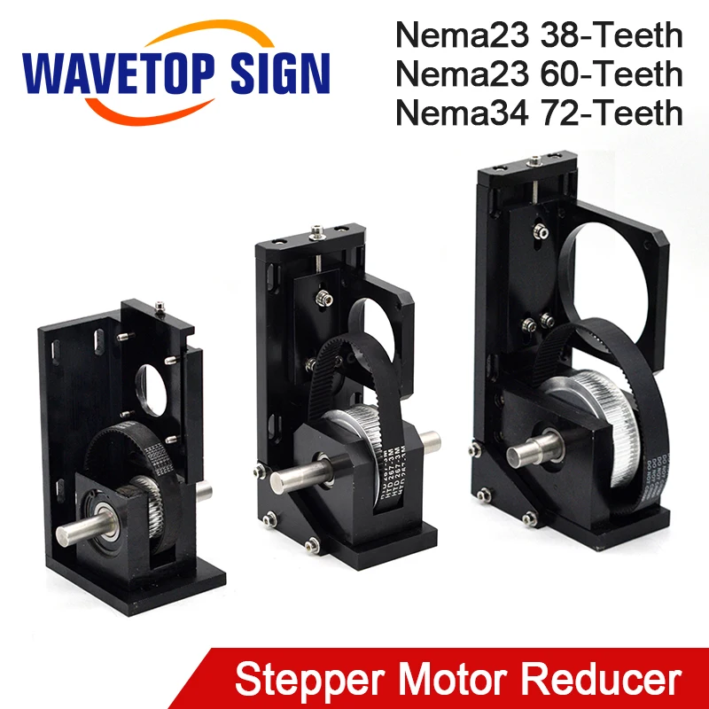 WaveTopSign Stepper Motor Reducer Y-axis Motor Base Nema23 38/60-Teeth Nema34 72-Teeth for Laser Cutting and Engraving Machine