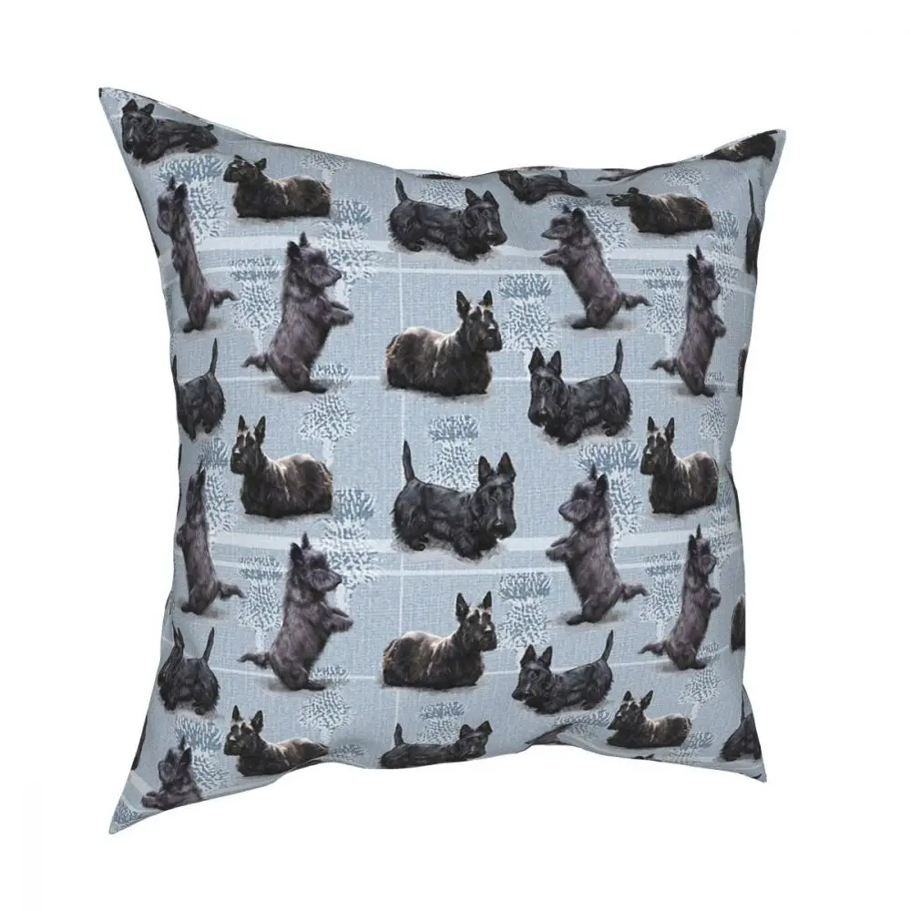 The Scottish Terrier Square Pillow Case Polyester Decorative Pillow Scottie Dog Tartan Skye Fashion Pillowcover Home Decor