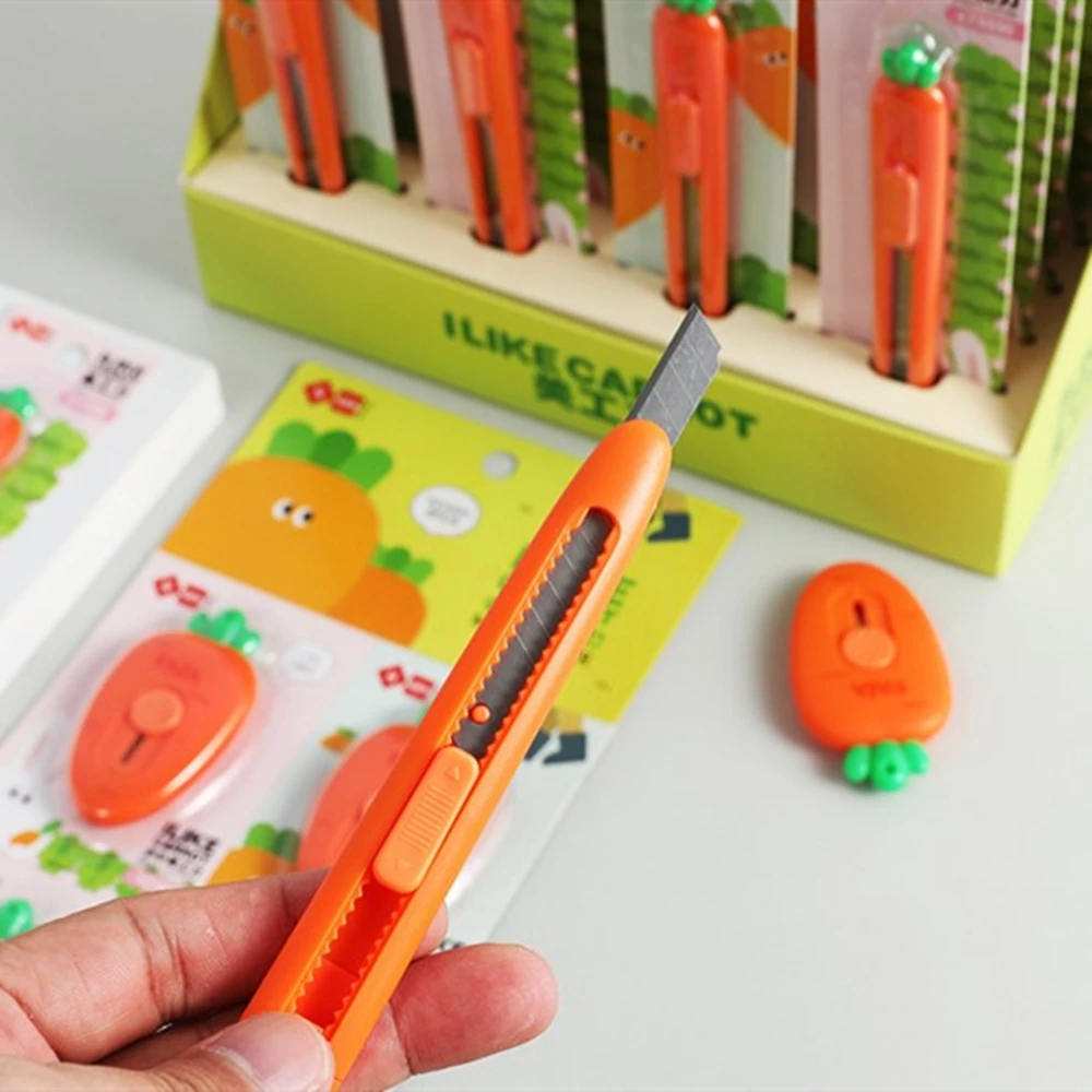 Hàng Mới Về Kawaii Mini Di Động Cà Rốt Nghệ Thuật Dao Thể Hiện Mở Bao Bì Bao Giấy Văn Phòng Cắt Nghệ Thuật Dao Trường Văn Phòng Phẩm