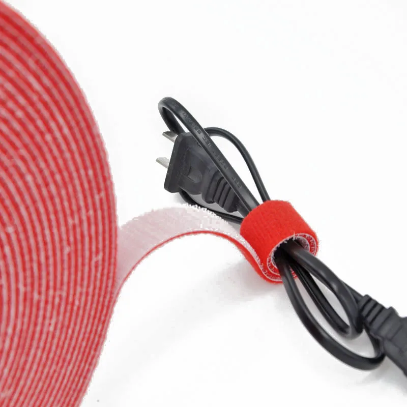 5m/roll15/20mm Color Magic Self-adhesive Fastener Tape Reusable Strong Hook and Loop Cable Tie Back-to-back Strapping Data Cable