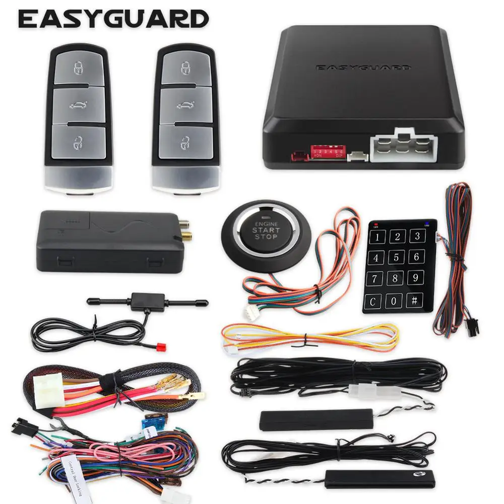 EASYGUARD online Localizzatore GPS IOS Android GSM 4G 3G 2G PKE ingresso senza chiave avviamento motore arresto avviamento remoto sistema di allarme per auto di sicurezza