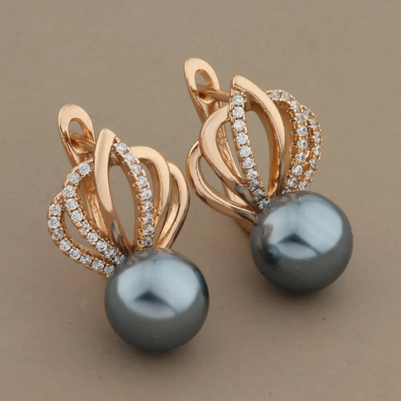 2022 Jewelry Trend Luxury Unusual Earrings Ball Shape Pearl Drop Earrings Copper Korean Earrings For Women Fashion Jewelry