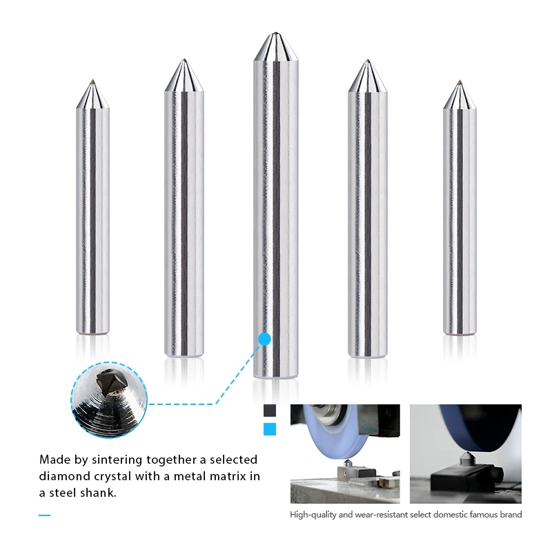 XCAN Diamond Engraving Bit 6.35mm 60 100 120 Degrees Engraving Cutters Metal Stone PCB Bit CNC Cutting Tools Milling Cutter