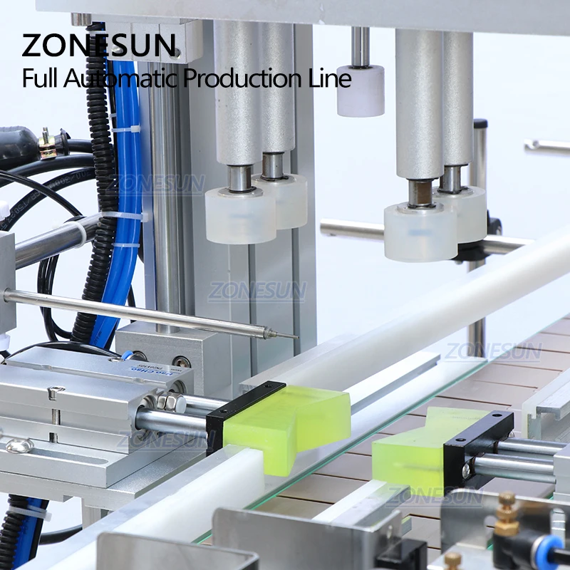 Zonesun automático completo quatro cabeças de enchimento líquido garrafa redonda tampando e máquina rotulagem linha com máquina impressão a jato de tinta