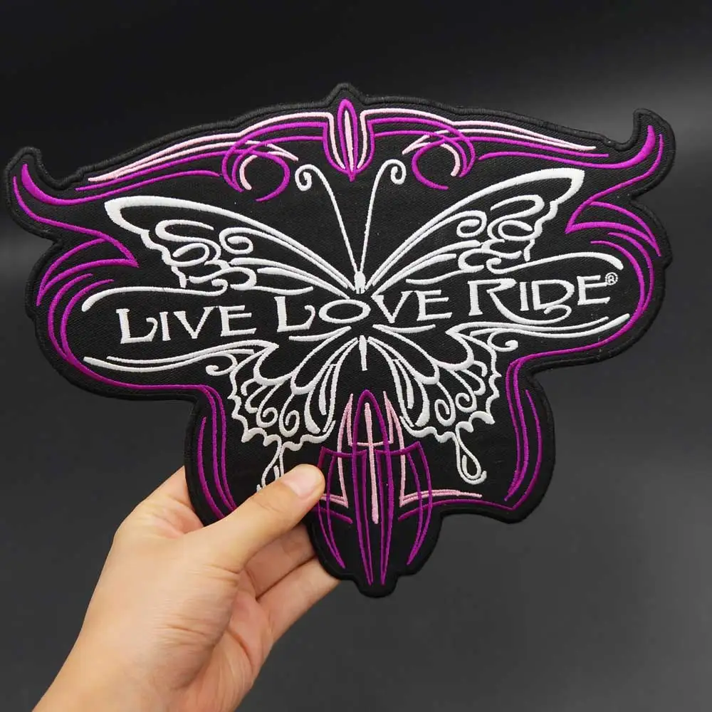バタフライライブラブ-衣類,ステッカー,バッジ,アクセサリー用の刺embroideryパッチ