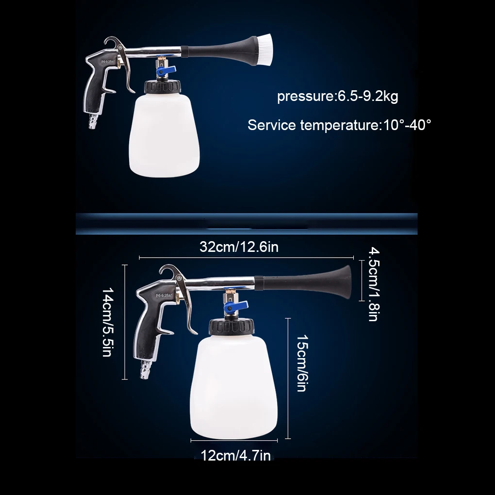 Pistola de limpieza de coche de pulso penumático negro, rodamiento giratorio, equipo de lavado de coche de aire de alta presión, herramienta de