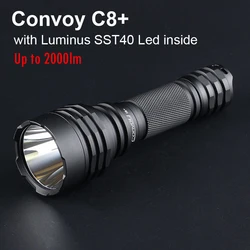 Convoy C8 Plus Luminus SST40 강력한 LED 손전등 플래시 라이트, 전술 토치, 캠핑 낚시 사냥 램프, 2000lm