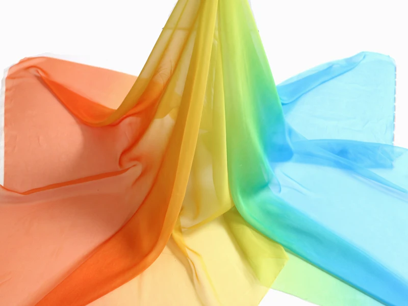 Ombre Chiffon 58'' breit nach Meter 30D Farbverlauf Chiffon transparenter Stoff Tanzschal Hochzeitsdekorationen transparent – Detail 3