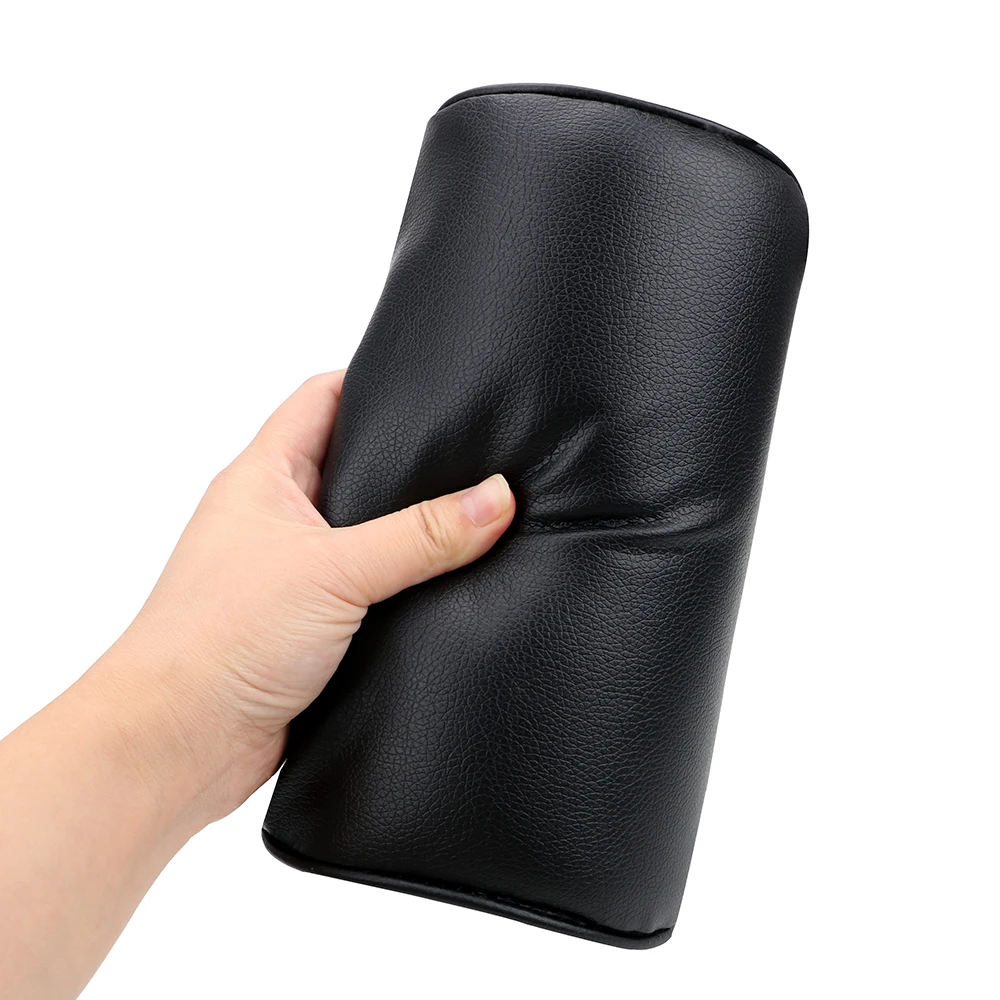 Almofada de apoio de segurança para cabeça, couro, proteção para pescoço, assento de carro, travesseiro, viagem, confortável, descanso de cabeça, estilo de carro