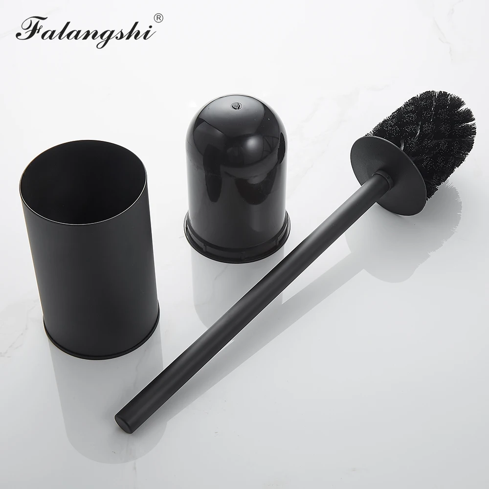 Stainless Steel Toilet Brush Holder Black Color Clean Tool Durable Vertical Toilet Brush Bathroom Cleaning Wall Mounted WB8702