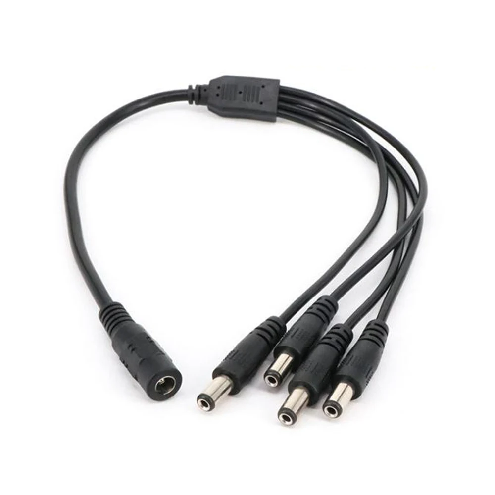 

DC Power Cable Splitter 1 to 4 Way Female to Male For CCTV Camera Connector Adapter Connector Plug