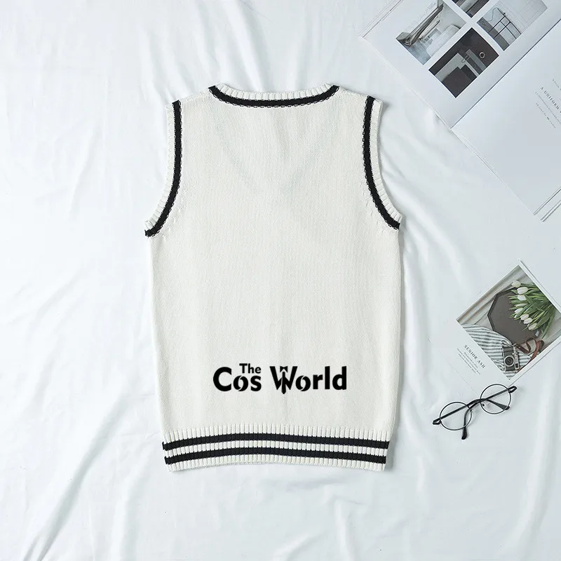 S-XXL Spring Autumn Men\'s Women\'s Sleeveless Stripes Knit Vests Pullovers V Neck Sweaters For JK School Uniform Student Clothes